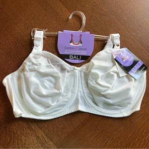 Bali 0180 Comfort U Classic Support Full Coverage Underwire Bra 40D White NWT